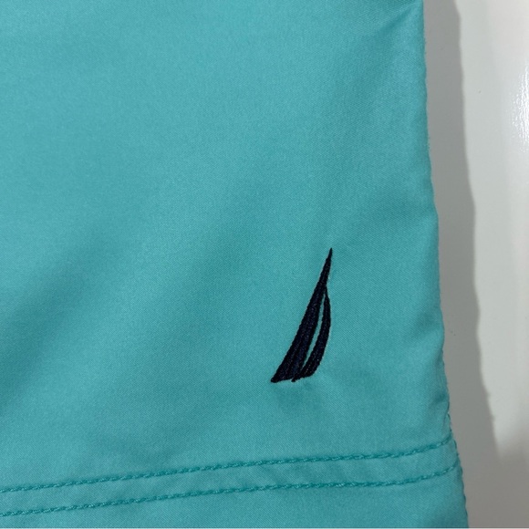 Nautica Bathing Suit Shorts Swim Trunks Men’s 36 Teal Blue Drawstring Pockets - Picture 4 of 14
